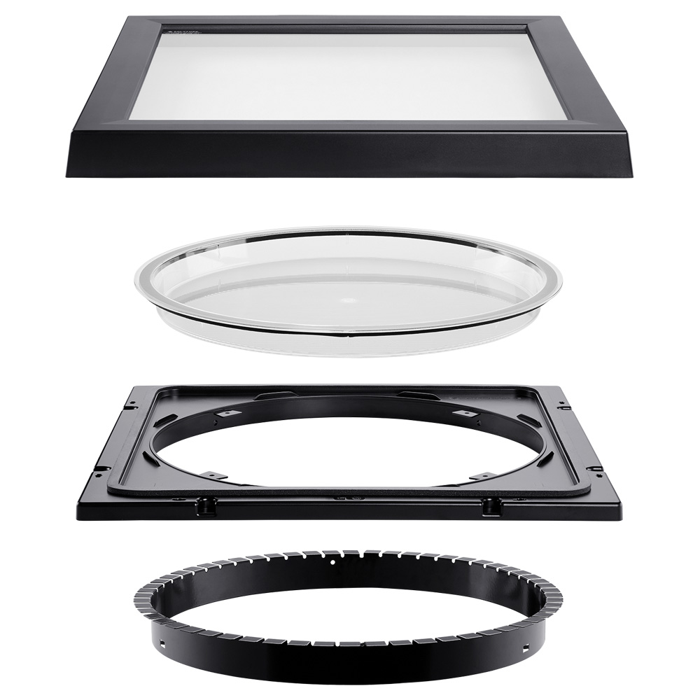 Low profile pitched roof collector